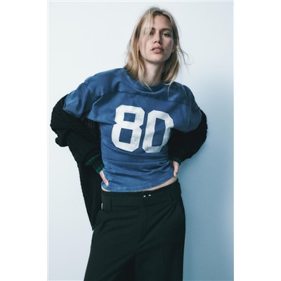 VARSITY WASHED EFFECT T-SHIRT