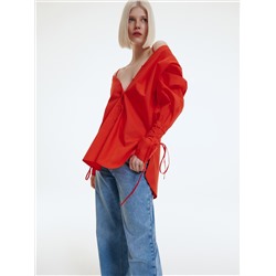 Oversize-Hemdbluse aus Baumwolle