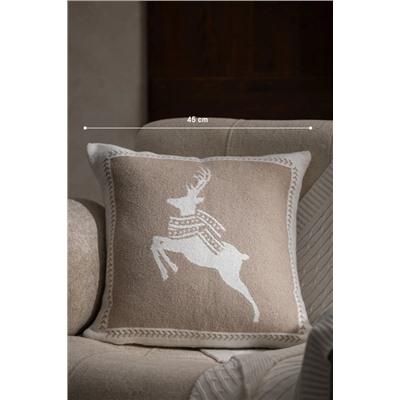 Flore Kırlent Kılıfı - Ekru/Bej - 45x45 cm