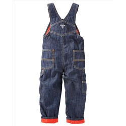 Fleece-Lined Denim Overalls