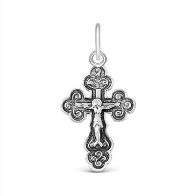 Крест из чернёного серебра - 2,5 см 925 пробы К3-023ч