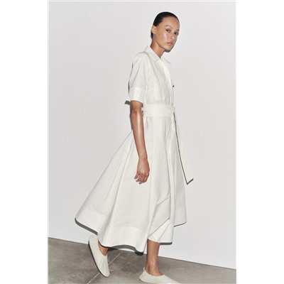ZW COLLECTION POPLIN MIDI DRESS