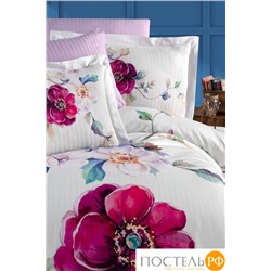 Постельное белье Карвен Stripe Satin с цветным принтом 1.5 спальное N249 -SB020(4пр.)