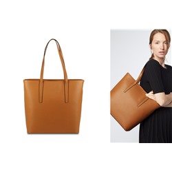 Bolso shopper de piel Iris Camel
