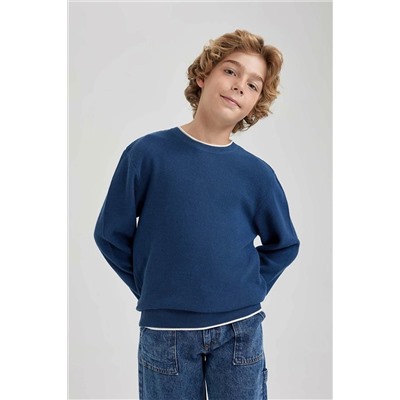 Defacto Erkek Çocuk Regular Fit Bisiklet Yaka Pamuklu Kazak U8991A623WN