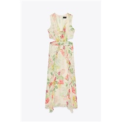 FLORAL CUT-OUT PRINT DRESS