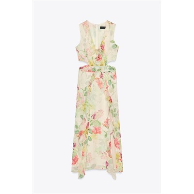 FLORAL CUT-OUT PRINT DRESS