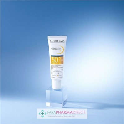 Bioderma Photoderm M SPF50+ - Teintée Dorée - Gel Crème Clarifiant Anti-Récidive - Taches Type Masque de Grossesse 40ml