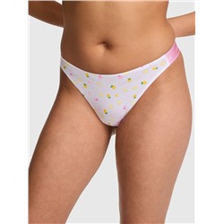 Logo Cotton High-Leg Thong Panty