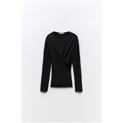 TEXTURED TOP WITH GATHERED DETAIL