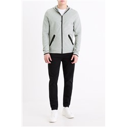 Sudadera skinny fit con capucha - Gris