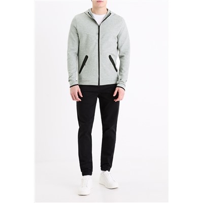 Sudadera skinny fit con capucha - Gris