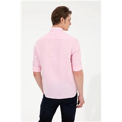 Erkek Pembe Uzun Kollu Gömlek