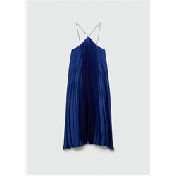 Vestido plisado cuello halter