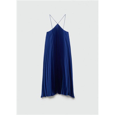 Vestido plisado cuello halter