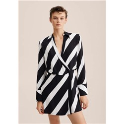 Vestido cruzado rayas -  Mujer | MANGO OUTLET España