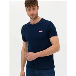 Lacivert Slim Fit Bisiklet Yaka Tişört