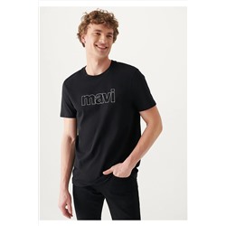 Mavi Logo Baskılı Siyah Tişört Slim Fit / Dar Kesim 065781-900