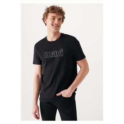 Mavi Logo Baskılı Siyah Tişört Slim Fit / Dar Kesim 065781-900