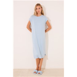 Camisón midi viscosa brillos azul