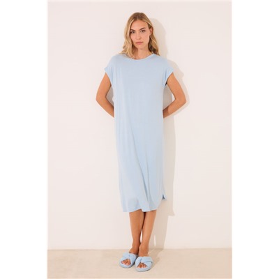 Camisón midi viscosa brillos azul
