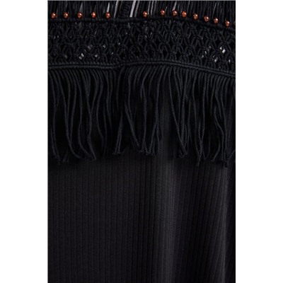 Vestido halter macramé