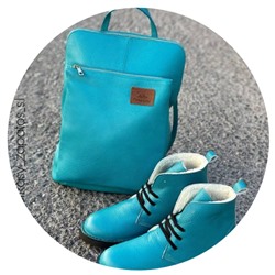 Ab.Zapatos 4619/2 turquesa+PELLE Mochibol acuarios