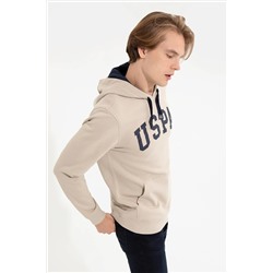 Erkek Taş Kapüşonlu Basic Sweatshirt