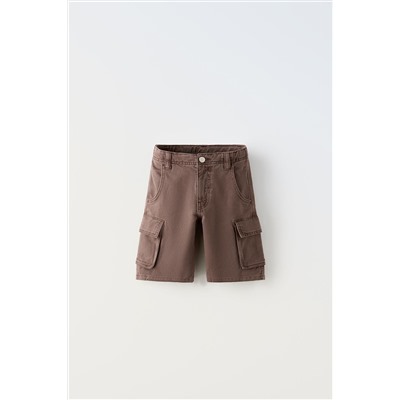 TWILL CARGO BERMUDA SHORTS