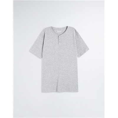 Buttons T-shirt, Men, Grey