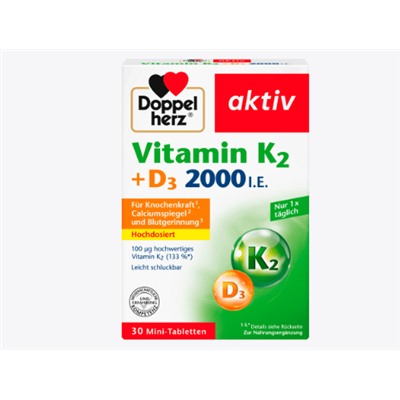 Vitamin K2 + D3 Tabletten 30 St., 13,1 g