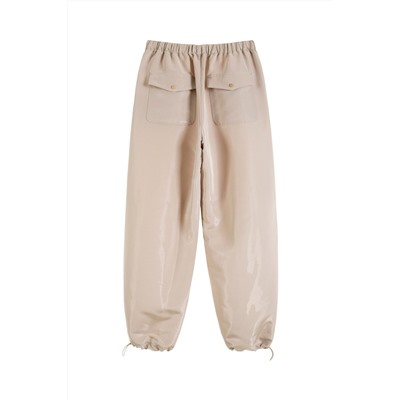 Jogger de tiro alto Beige