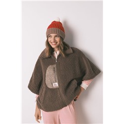 Bata corta poncho borreguito marrón Snoopy