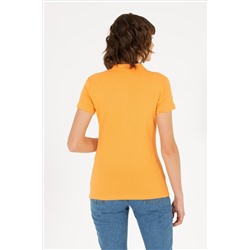 Kadın Turuncu Basic Polo Yaka Tişört