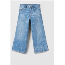 LASER-CUT BANDANA PRINT JEANS