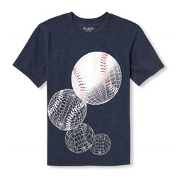 Boys Short Sleeve Baseball Graphic Tee