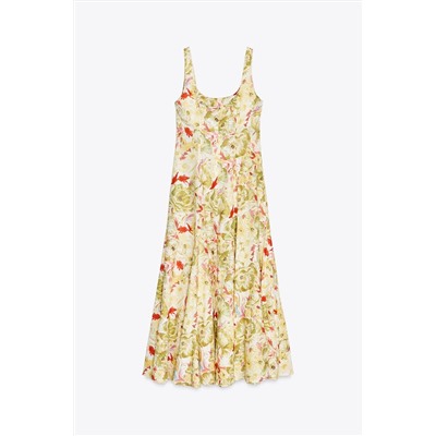 ZW COLLECTION PRINTED LINEN BLEND DRESS