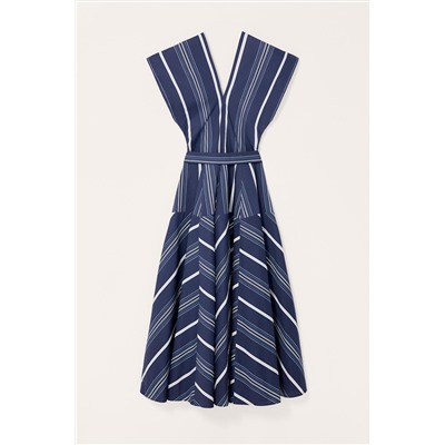 LIMITED EDITION STRIPED GODET DRESS
