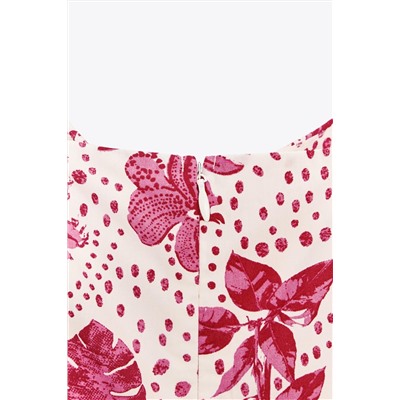 PRINTED MIDI CUT-OUT DRESS