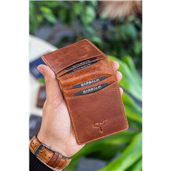 Garbalia, Jasper Hakiki Deri Unisex Taba Kartlık Cüzdan