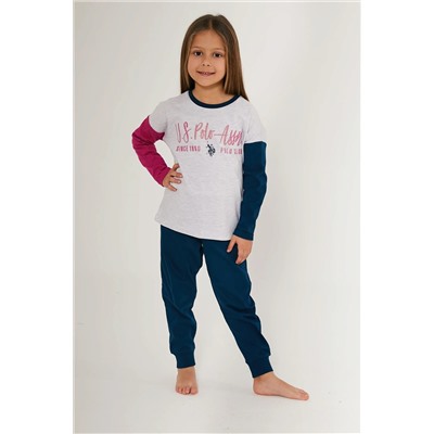 Kız Çocuk Beyaz Melanj Pijama Takımı