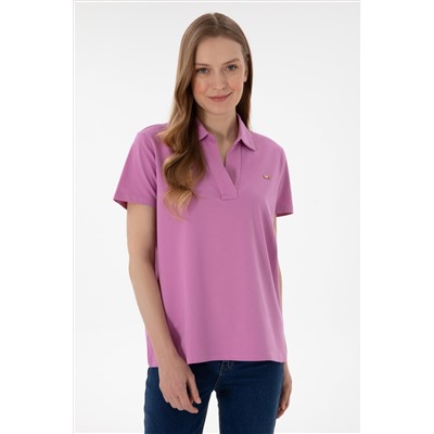 Kadın Pembe Basic Polo Yaka Tişört
