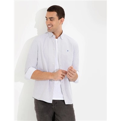 Lacivert Slim Fit Uzun Kollu Gömlek