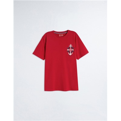 Printed T-shirt, Men, Dark Red