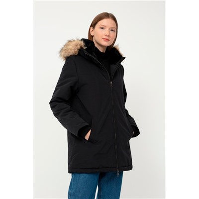 Anorak con capucha Negro