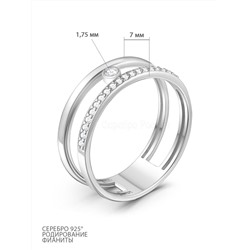 Серьги из серебра с фианитами родированные 925 пробы С-7309р200