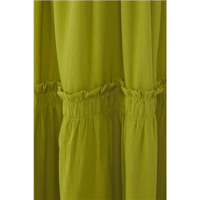 Haki Halter Yaka Dokuma Elbise TBBSS23AH00207