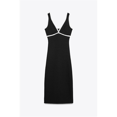 DRESS WITH CONTRAST TRIMS