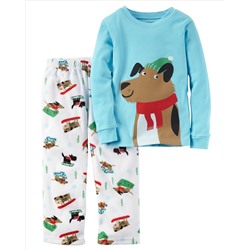 2-Piece Cotton & Fleece PJs