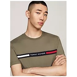 Tommy Ribbed Inset Logo T-Shirt